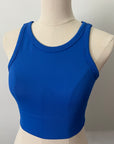 Chevron High Neck Crop - Royal