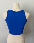 Chevron High Neck Crop - Royal