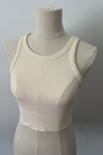 Load image into Gallery viewer, Chevron High Neck Crop - Vanilla
