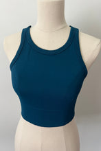 Load image into Gallery viewer, Chevron High Neck Crop - Dark Teal
