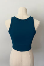 Load image into Gallery viewer, Chevron High Neck Crop - Dark Teal
