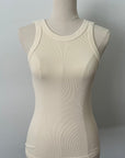 Reversible Ribbed Long Tank - Vanilla