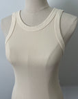 Reversible Ribbed Long Tank - Vanilla