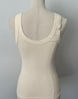 Reversible Ribbed Long Tank - Vanilla