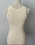 Reversible Ribbed Long Tank - Vanilla