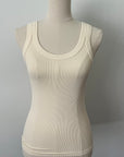 Reversible Ribbed Long Tank - Vanilla