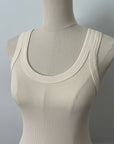 Reversible Ribbed Long Tank - Vanilla