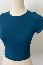 Load image into Gallery viewer, Cropped Ribbed Baby Tee - Dark Teal
