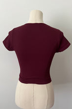 Load image into Gallery viewer, Cropped Ribbed Baby Tee - Fig
