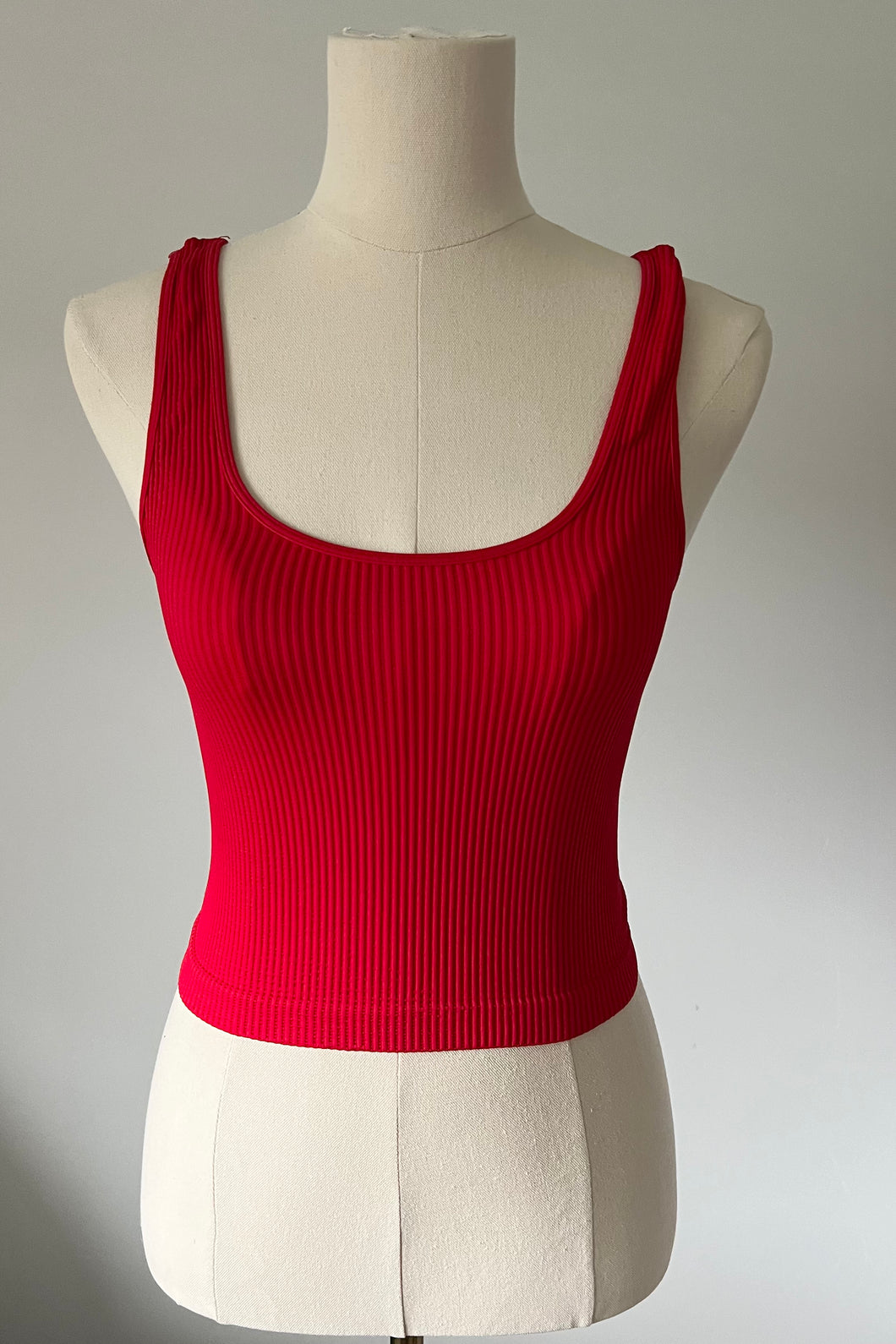 Reversible Brami Crop - Red