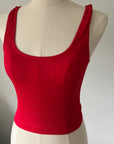 Reversible Brami Crop - Red