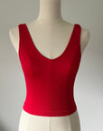 Reversible Brami Crop - Red