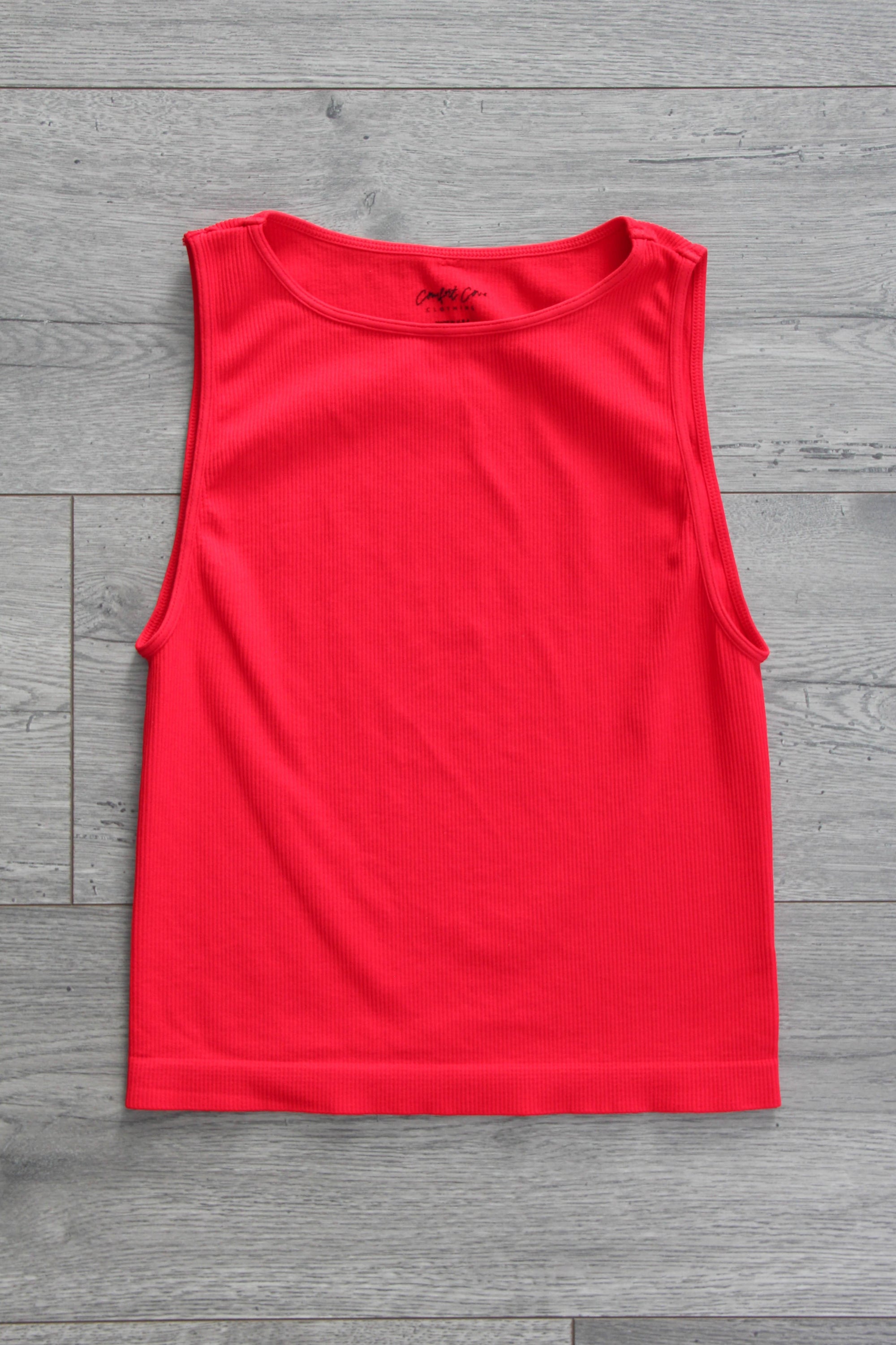 Crop Ribbed High Neck