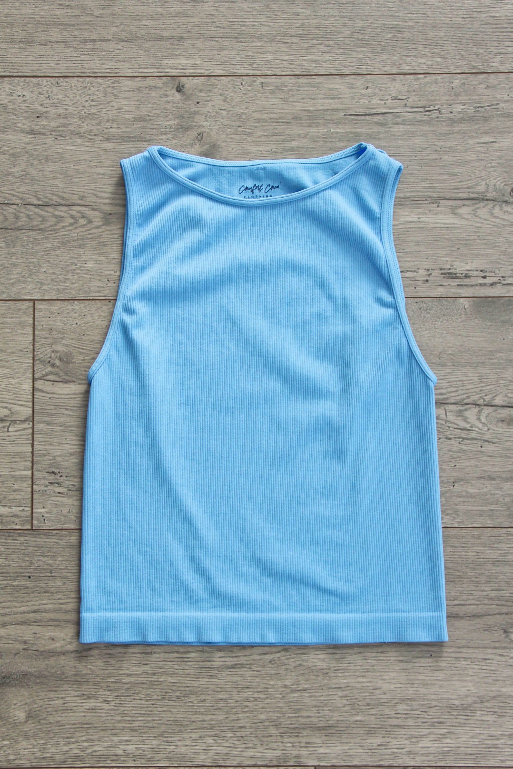 Crop Ribbed High Neck