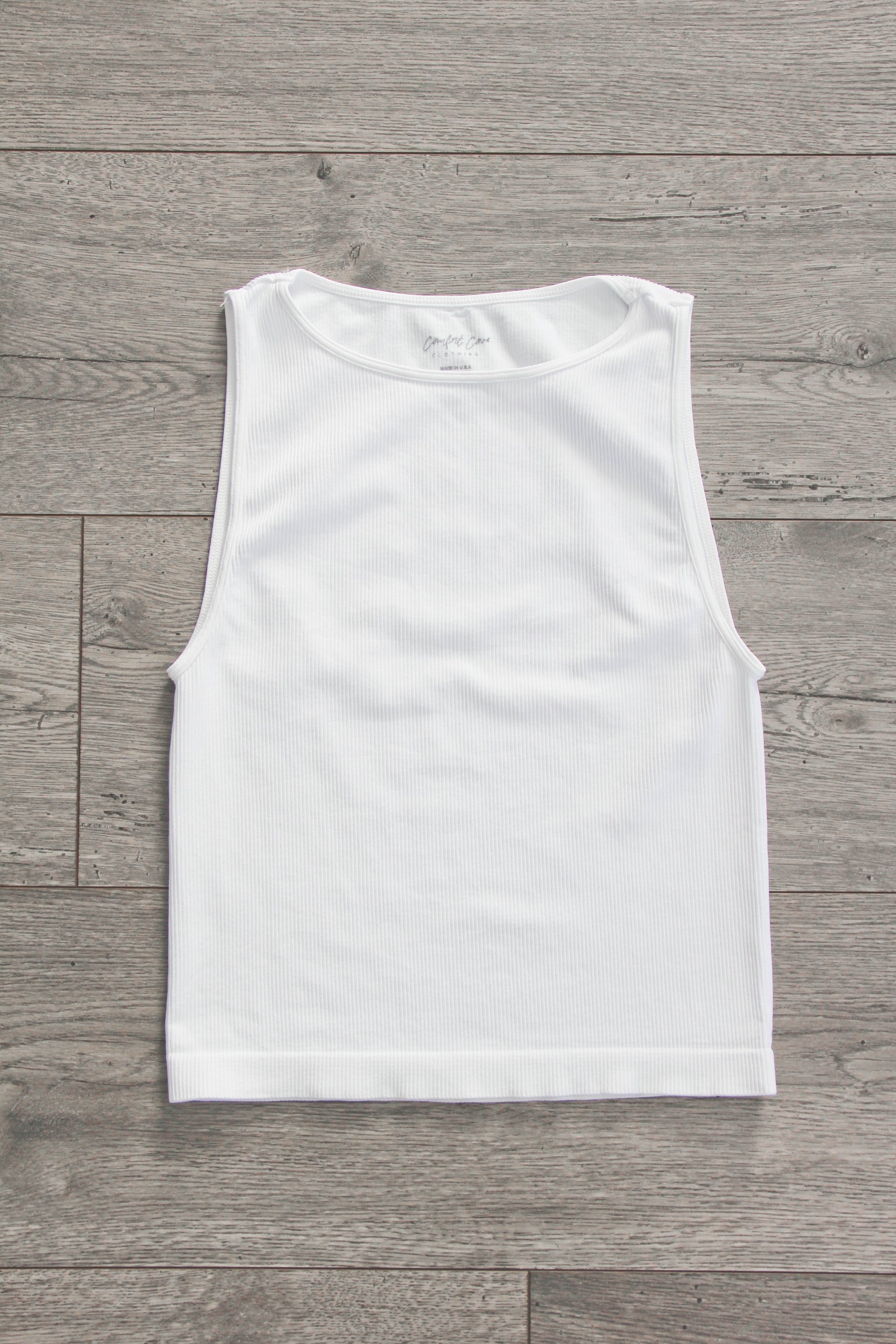 Crop Ribbed High Neck