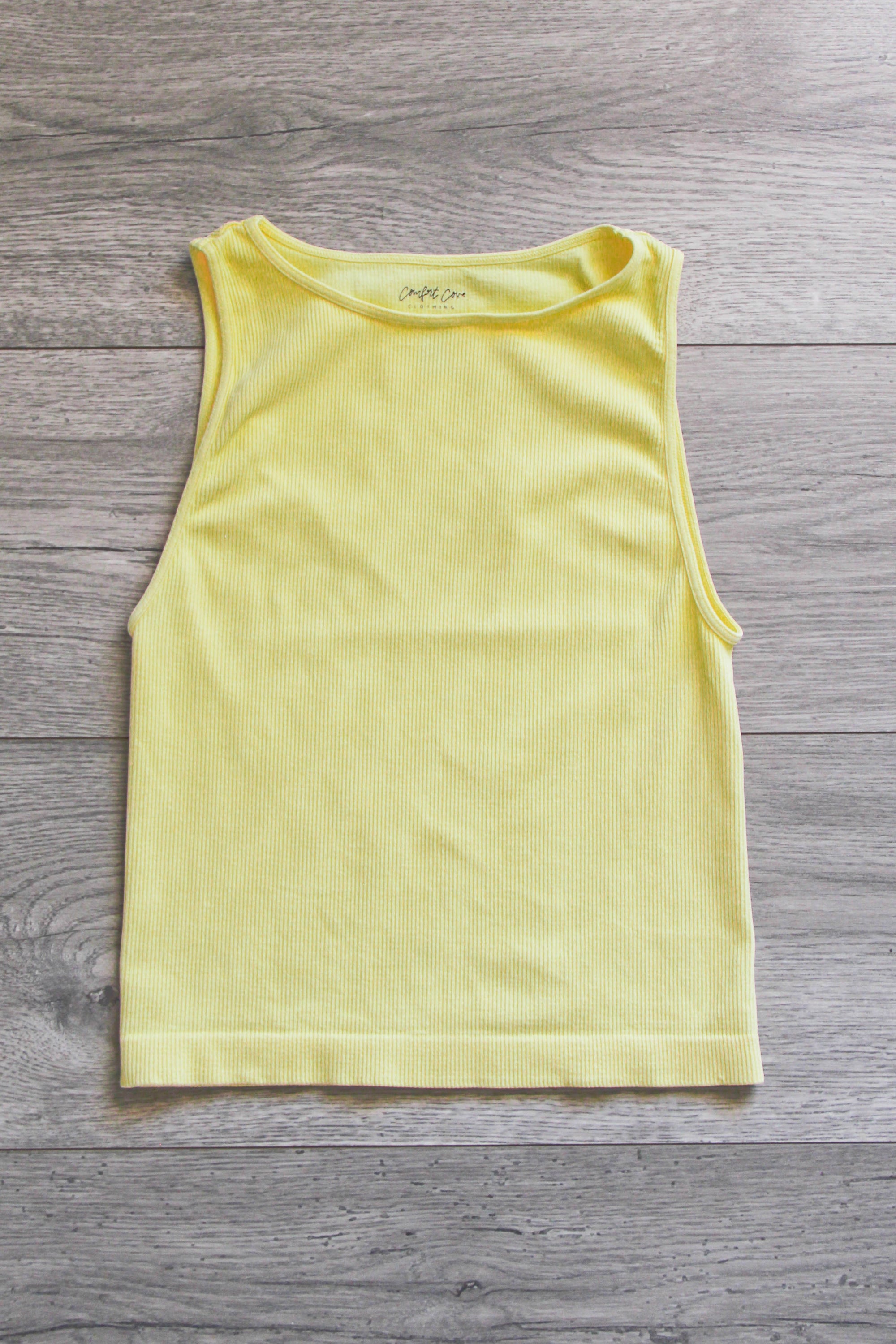 Crop Ribbed High Neck