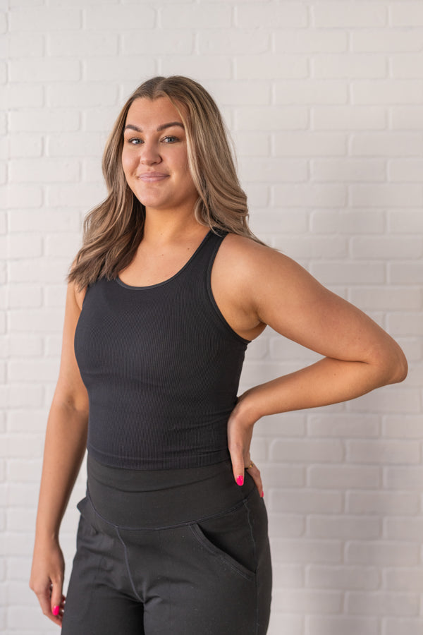 Cropped Racerback - Black – Comfort Cove Clothing