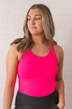 Load image into Gallery viewer, *PREORDER* Cropped Racerback - Neon Fuchsia
