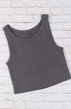 Load image into Gallery viewer, Chevron High Neck Crop - Charcoal
