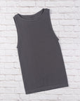 Long Ribbed High Neck - Charcoal