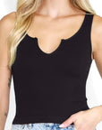 Every Day Cropped Notch Tank - Black