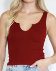 Every Day Cropped Notch Tank - Maroon