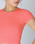 Cropped Ribbed Baby Tee - Camellia