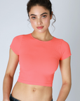 Cropped Ribbed Baby Tee - Camellia