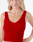Reversible Brami Crop - Red
