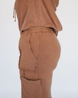 Vibing Oversized Utility Sweatpants - Chestnut