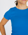 Cropped Ribbed Baby Tee - Royal Blue