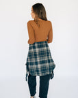 Navy & Tan Plaid Shacket