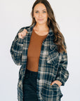 Navy & Tan Plaid Shacket