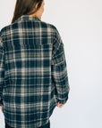 Navy & Tan Plaid Shacket