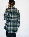 Navy & Tan Plaid Shacket