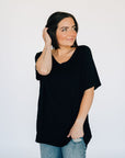 Buttery Short Sleeve V-Neck Tee - Black