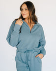 Saturday Afternoon Half Zip Sweatshirt - Blue