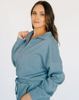 Saturday Afternoon Half Zip Sweatshirt - Blue