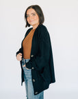 Oversized Knit Cardigan - Black