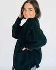 Oversized Knit Cardigan - Black