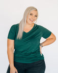 Buttery Short Sleeve V-Neck Tee - Emerald