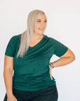 Buttery Short Sleeve V-Neck Tee - Emerald