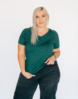 Buttery Short Sleeve V-Neck Tee - Emerald