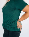 Buttery Short Sleeve V-Neck Tee - Emerald