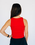 Cropped Ribbed High Neck - Red *RESTOCKED*