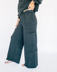 Vibing Oversized Utility Sweatpants - Black