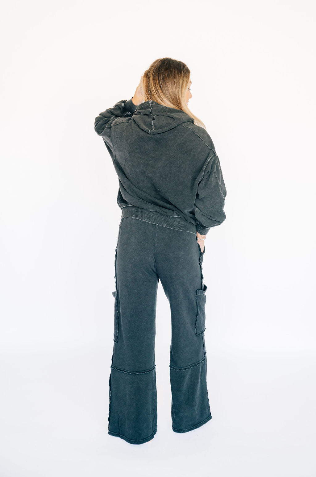 Vibing Oversized Utility Sweatpants - Black