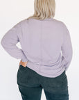 Oversized Washed Long Sleeve Pocket Tee - Lavender