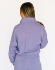 Saturday Afternoon Half Zip Sweatshirt - Purple