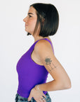 Reversible Brami Crop - Neon Purple